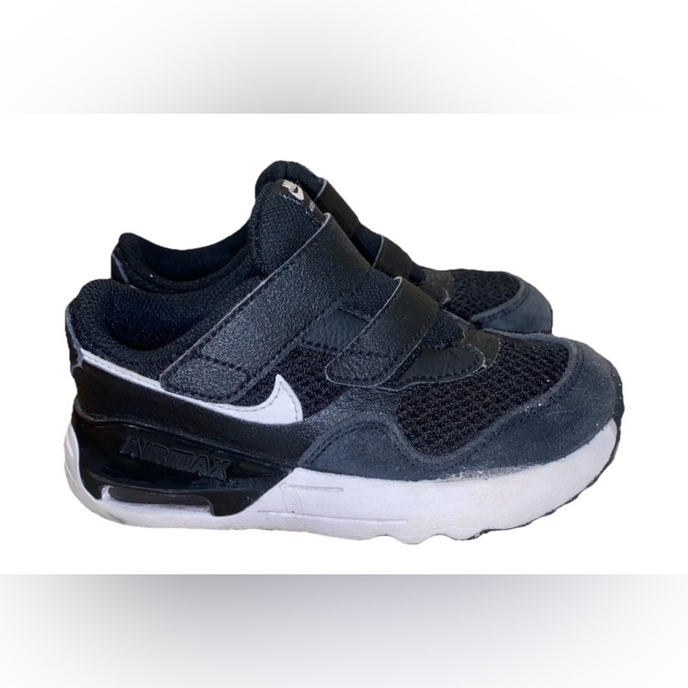 Nike Air Max System (TD) Shoes Black White DQ0286-001 Toddler Size 10C